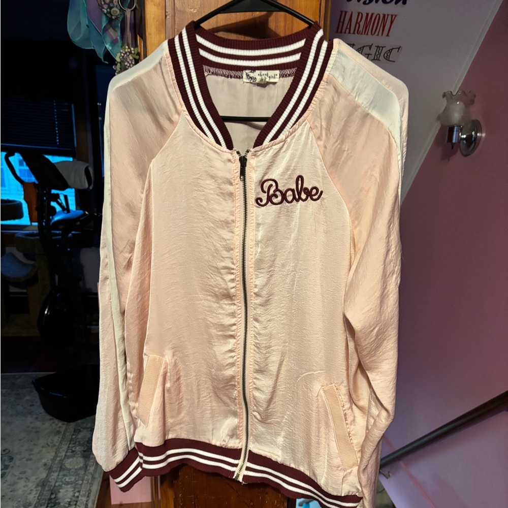 Sheer light pink jacket size L
